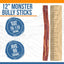 Monster 12-inch Bully Sticks Dog Treats, 3 count