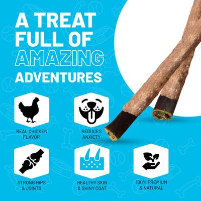 12-inch Collagen Chicken Flavor Dog Natural Chew Treats, 3 count