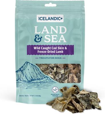 Land & Sea Cod Skin & Lamb Freeze-Dried Dog Treats, 2.4-oz bag