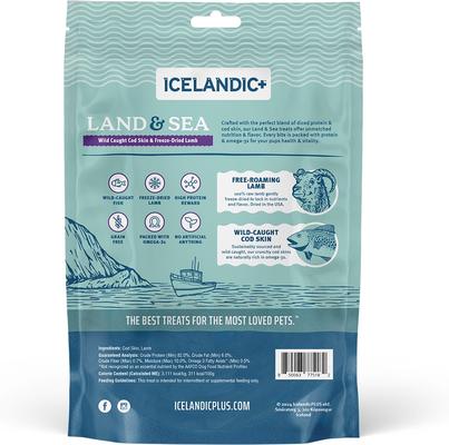 Land & Sea Cod Skin & Lamb Freeze-Dried Dog Treats, 2.4-oz bag