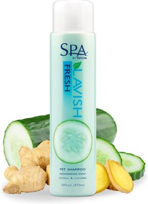 Spa Lavish Fresh Oatmeal Dog & Cat Shampoo, Refreshing Cucumber Scent, 16-fl oz bottle