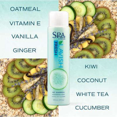 Spa Lavish Fresh Oatmeal Dog & Cat Shampoo, Refreshing Cucumber Scent, 16-fl oz bottle