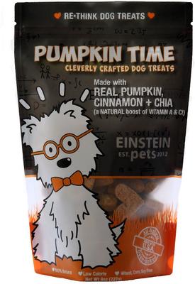 Wheat-Free Pumpkin Time Real Pumpkin, Cinnamon & Chia Natural Oven Baked Dog Treats, 8-oz bag