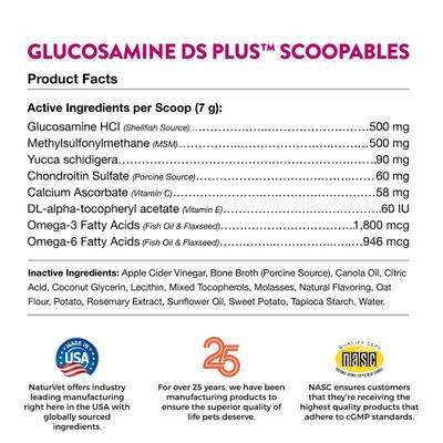 Scoopables Glucosamine DS Plus Level 2 Moderate Joint Care Dog Supplement, 11-oz bag