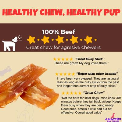 Backstrap Beef Tendon Dog Treats, 8-oz bag