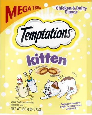 Chicken & Dairy Flavor Crunchy & Soft Kitten Treats, 6.3-oz bag