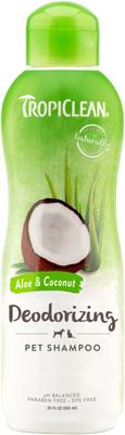 Bundle: TropiClean Deodorizing Aloe & Coconut Shampoo, 20-fl oz bottle + Lime & Coconut Deodorizing Dog & Cat Spray, 8-fl oz bottle