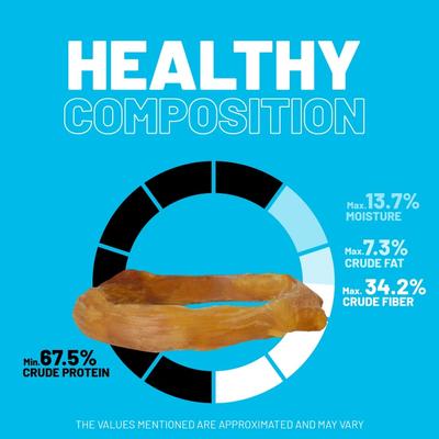 All-Natural Beef Tendon Rings Hard Chew Dog Treats, 5 Count