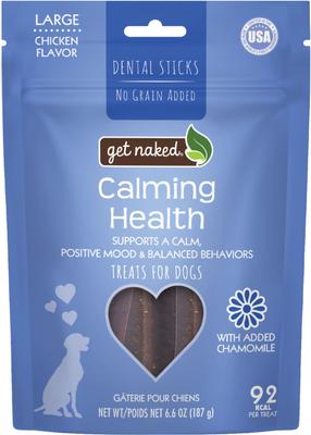 Calming Health Dental Sticks Chicken Flavor Grain-Free Large Dog Treats, 6.6-oz bag