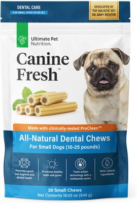 Canine Fresh All-Natural Grain-Free Pork Adult Dental Dog Chews, Small, 30 count