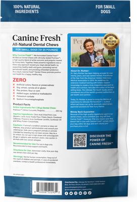 Canine Fresh All-Natural Grain-Free Pork Adult Dental Dog Chews, Small, 30 count