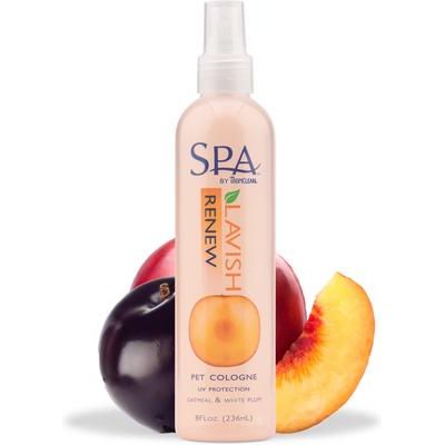 Colonia en aerosol para perros Spa Renew, delicioso aroma a ciruela dulce y melocotón, botella de 236 ml