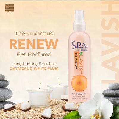 Spa Renew Dog Cologne Spray, Luscious Sweet Plum & Peaches Scent, 8-fl oz bottle