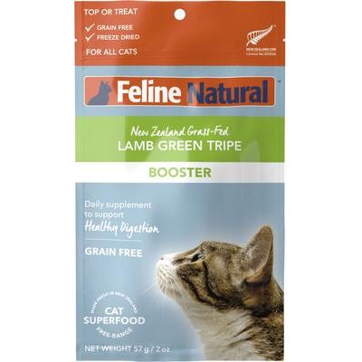 Alimento liofilizado para gatos Booster Lamb Green Tripe, bolsa de 2 oz