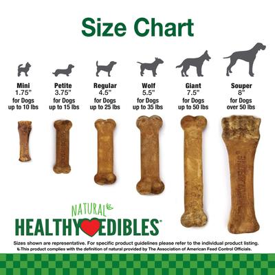 Healthy Edibles Natural Long-Lasting Dog Chew Treats, Variety Pack, X-Small, 3 count