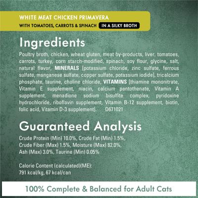 Comida húmeda gourmet para gatos Medleys Primavera Collection, paquete variado de pollo, pavo y atún en caldo, 3 oz, caja de 12