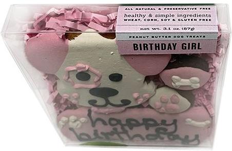 Natural Peanut Butter Flavored Birthday Girl Dog Crunchy Dog Treats, 4 count