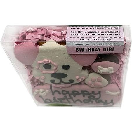 Galletas crujientes para perros con sabor a mantequilla de maní natural para cumpleaños de niña, 4 unidades