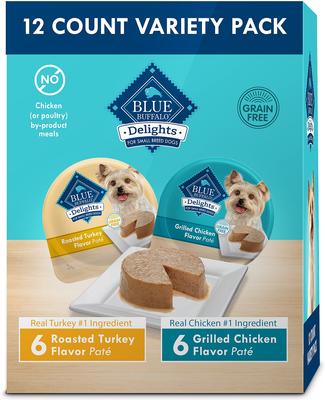 Divine Delights Roasted Turkey & Grilled Chicken Variety Dog Food Trays, 3.5-oz, pack of 12