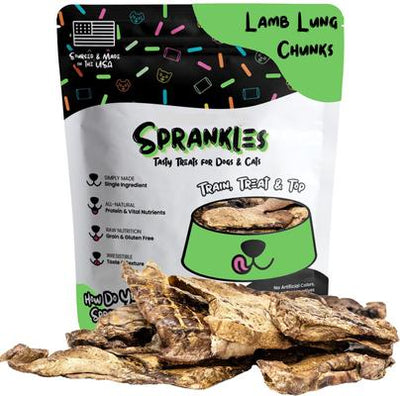 Golosinas deshidratadas para perros Lamb Lungs, bolsa de 7 oz