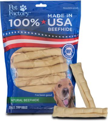 Beefhide 5-inch Chip Rolls Natural Flavored Chewy Dog Treats, 22 count