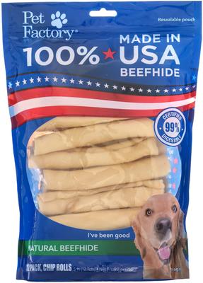Beefhide 5-inch Chip Rolls Natural Flavored Chewy Dog Treats, 22 count