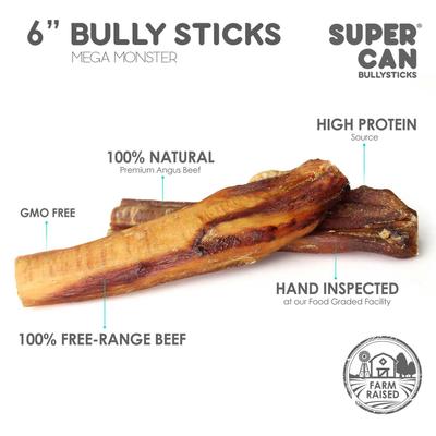 6-in Mega Monster Bully Sticks Dog Treats, 5 count