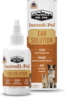 Incredi-Pol Ear Solution for Dogs, Cats, & All Pets, 3-fl oz bottle