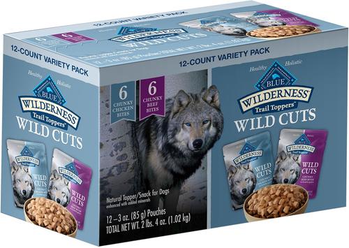 Wilderness Trail Toppers Wild Cuts Chicken & Beef Flavors Variety Pack Wet Dog Food, 3-oz pouch, case of 12