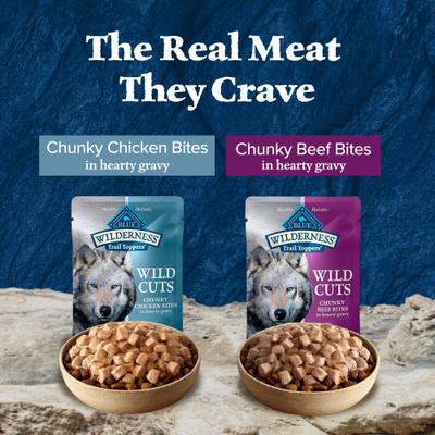 Wilderness Trail Toppers Wild Cuts Chicken & Beef Flavors Variety Pack Wet Dog Food, 3-oz pouch, case of 12