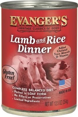 Comida enlatada para perros Classic Recipes Lamb & Rice Dinner, 12.5 oz, caja de 12
