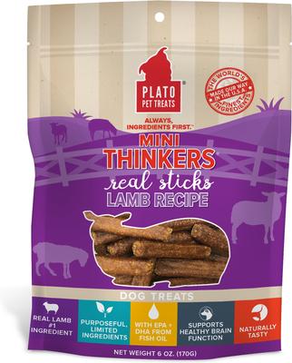 Mini Thinkers Real Sticks Lamb Recipe Dog Treats, 6-oz bag