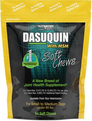 Bundle: Nutramax Welactin Canine Omega-3 Liquid + Dasuquin with MSM Soft Chews Joint Health Small/Medium Dog Supplement