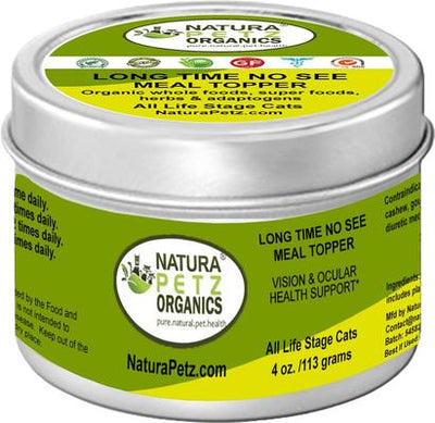 LONG TIME NO SEE MEAL TOPPER* Vision & Ocular Health Support* Cat Supplement, 4-oz jar