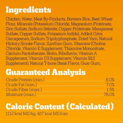 Chopped Ground Dinner T-Bone Steak Flavor Adult Canned Wet Dog Food, 13.2-oz, case of 12