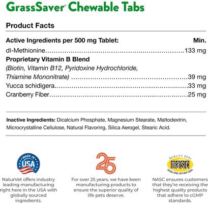 GrassSaver Chewable Tablets Urinary & Lawn Protection Supplement for Dogs, 500 count