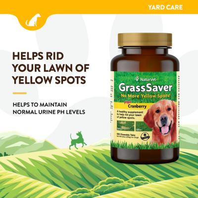 NaturVet, GrassSaver Chewable Tablets, cuidado urinario y protección del césped con DL-metionina para perros, 250 / 500 tabletas