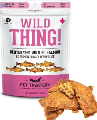Wild Thing Wild Caught BC Salmon Grain-Free Dehydrated Dog & Cat Treats, 3-oz bag