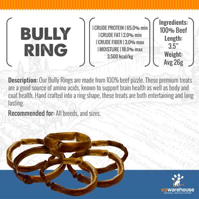 Golosinas para perros Bully Rings, 6 unidades