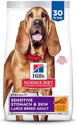 Adult Sensitive Stomach & Sensitive Skin Large Breed Chicken & Barley Recipe Dry Dog Food, 30-lb bag