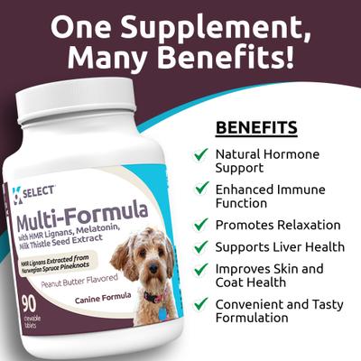 HMR Multi-Formula Peanut Butter Formula Dog Hormone Supplement, 10 mg, 90 count