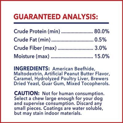 Beefhide 10-inch Rolls Peanut Butter Flavored Dog Hard Chews, 1 count