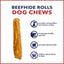 Beefhide 10-inch Rolls Peanut Butter Flavored Dog Hard Chews, 1 count