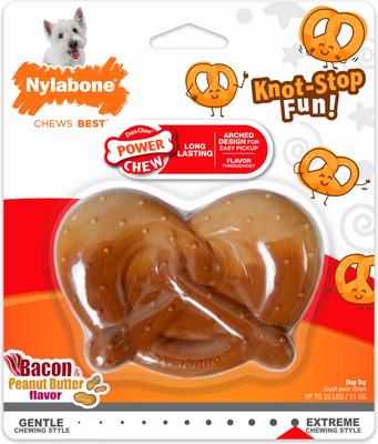 Bundle: Nylabone Nubz Large Chicken Treats, 16 count + Power Chew Pretzel Chew Toy