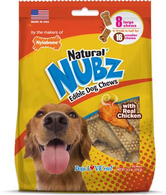 Bundle: Nylabone Nubz Large Chicken Treats, 16 count + Power Chew Pretzel Chew Toy