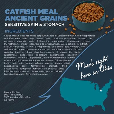 Sensitive Skin & Stomach Adult Catfish Meal with Ancient Grains Recipe Dry Dog Food, 4.5-lb bag