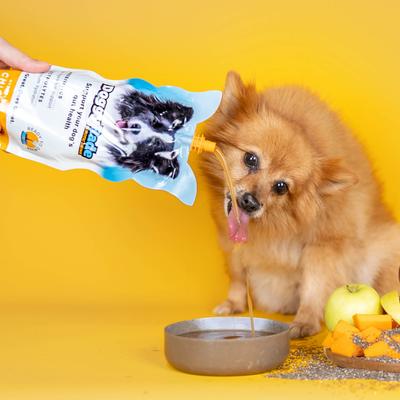 Suplemento digestivo prebiótico con sabor a pollo para perros, bolsa de 500 ml, paquete de 6