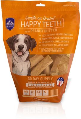 Golosinas dentales de mantequilla de maní para perros, 30 unidades