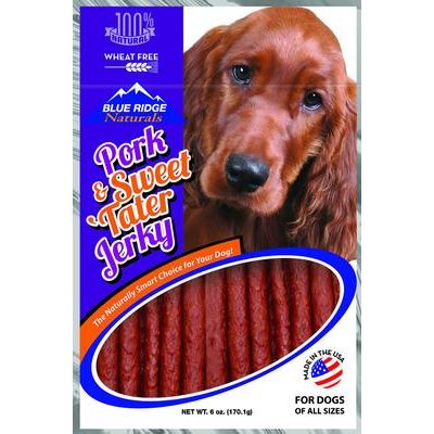 Premios para perros con carne seca de cerdo y papas dulces, bolsa de 6 oz