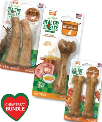 Healthy Edibles Long-Lasting Adult Medium Bacon Variety Pack Dog Chews, 5 count
